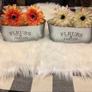 Farmhouse Galvanized Fleurs & Jardin Planter Tins
